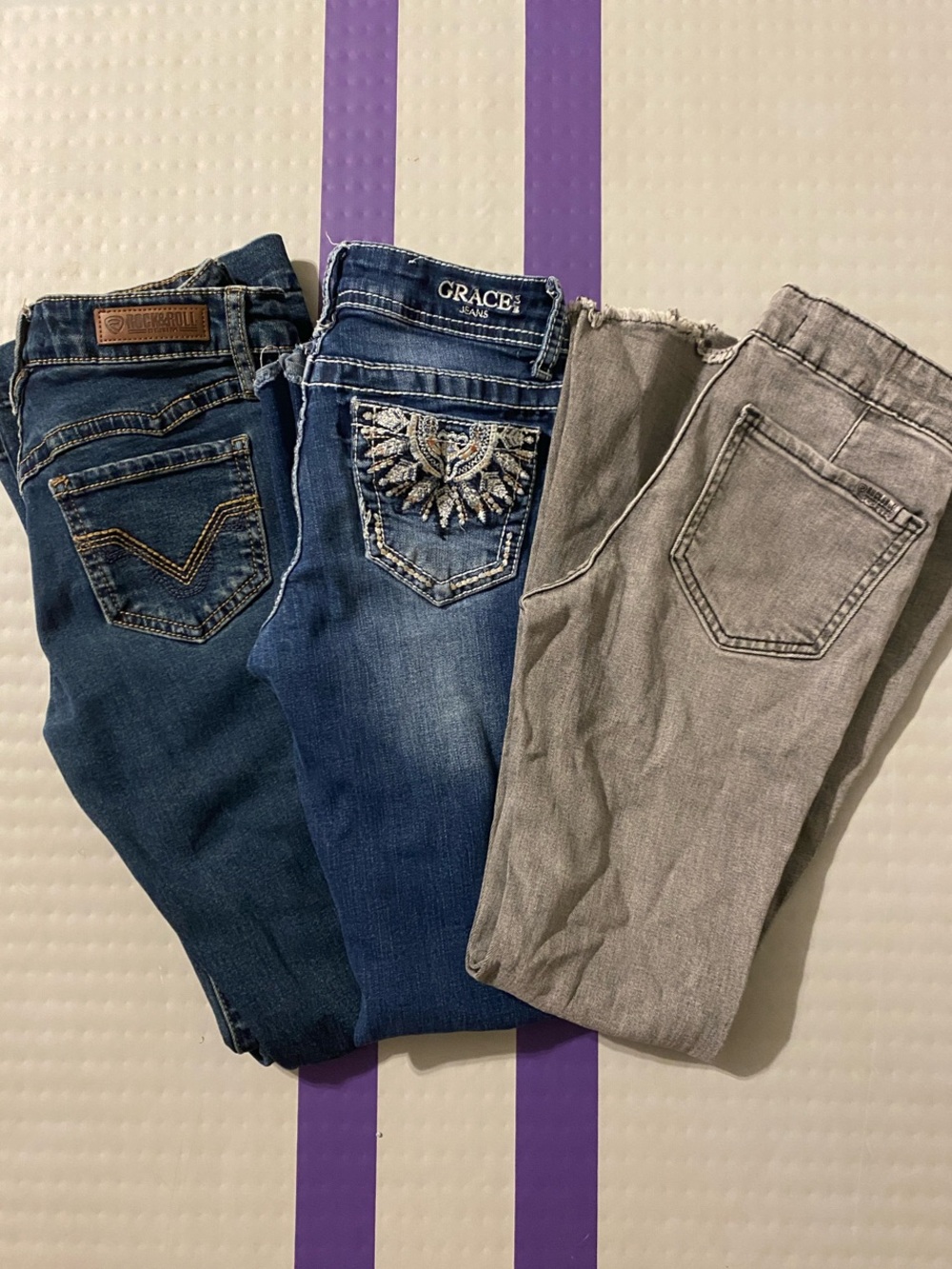 3 Pairs Girls Western Jeans